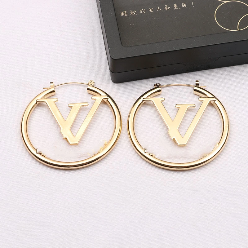 Classical Styles L*V Big Circled Earrings Gold Earrings Fashion Designer Jewelry