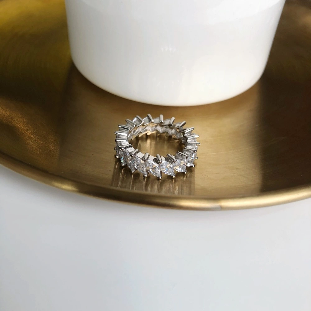 Votum Luxury 9K Real Gold Marquise Moissanite Custom Diamonds Accessories Wedding Ring