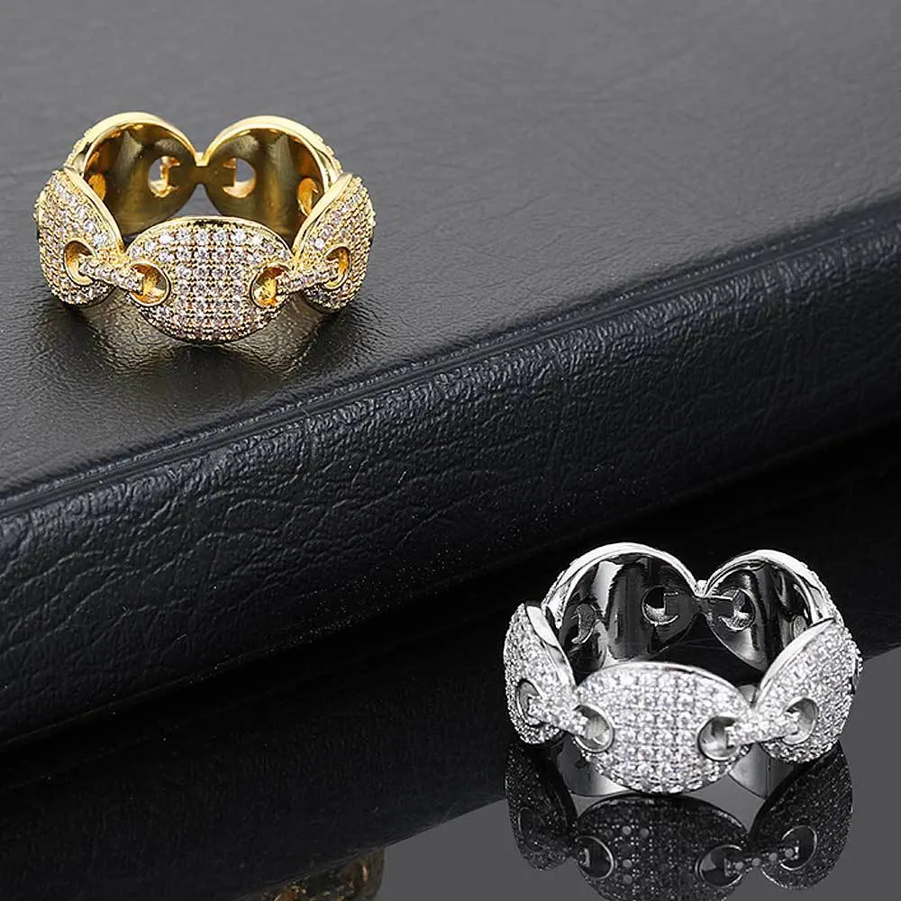 Hip Hop Pig Nose Ring Real Gold Electroplated Men&prime;s Ring