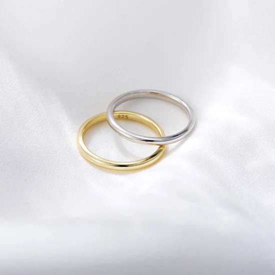 925 Sterling Silver Rhodium Plated Women Man Wedding Band Ring