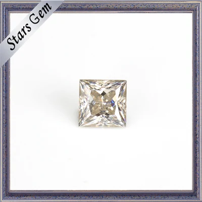 Square Glamour Princess Cut White Synthetic Moissanite