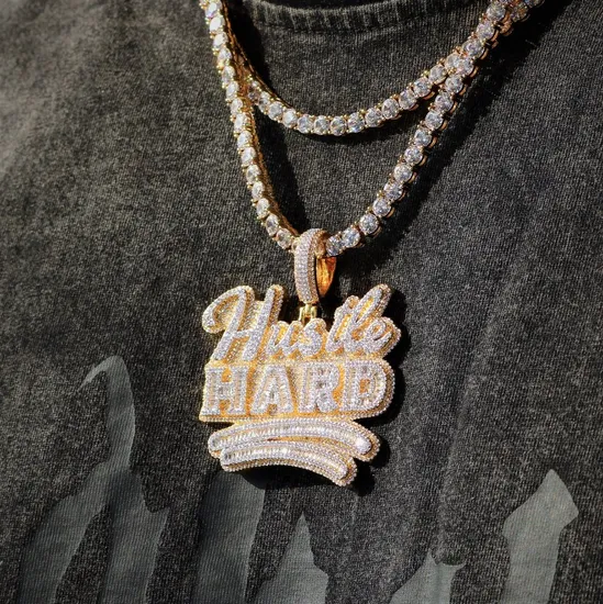 Custom 925 Silver Moissanite Cuban Link Chain Necklace Hip Hop Pendant Jewelry 