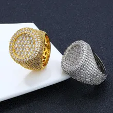 High Quality Jewellry Hip Hop Brass Ring with Pave Setting with AAA Cubic Zirconia in Eco