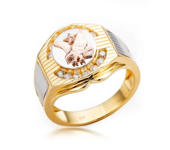 King Animal Male′s Jewelry Gold Jewelry Lion Head Gold Plated Ring Jewelry Men′s Punk Style Hop Ring 