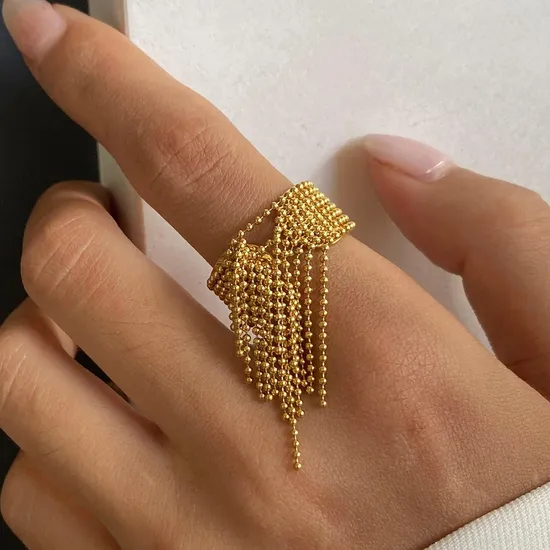 Stainless Steel Irregular Line Skeleton Simple Ring Personalized Hundred Titanium Steel Ring 