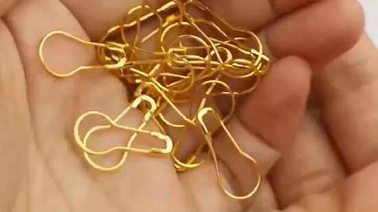 High Quality Manufacturing Metal Steel Pear Shaped Safety Pins Colorful Gourd Pins 