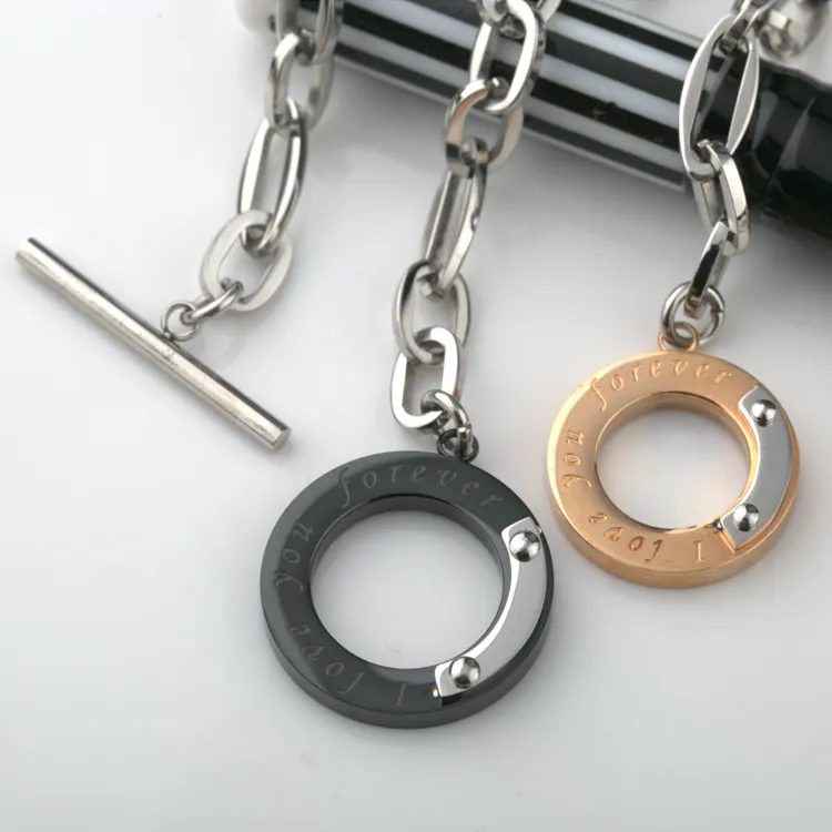 Sun Moon Lover Stainless Steel Jewelry Simple Couple Bracelet