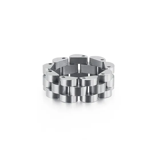 Chain Design Hip Hop Ring Stainless Steel Minimalist Men′s Jewelry Wholesale 