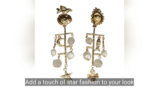 Pearl Resin Tassel Earrings Electroplated Gold Asymmetrical Earrings Jewelry 