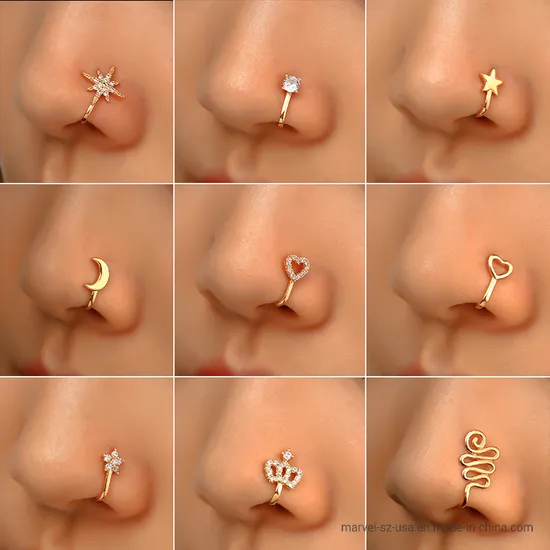 Fashion Body Jewelry Fake Perforation Butterfly Nose Ring 