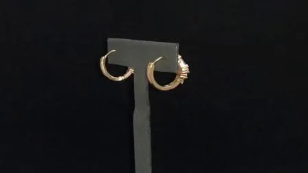 Fashion 18K 14K Gold Plated Costume Imitation Jewelry with CZ Pearl Huggie Hoop Earring for Women 