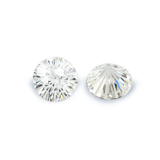 Chrysanthemum Cut Moissanite Loose Gemstone Def Fency Cut Round Shape 